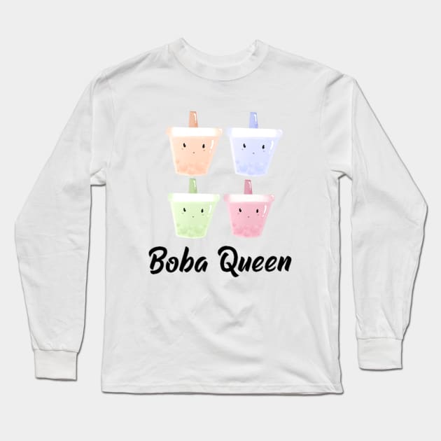 Boba Queen Long Sleeve T-Shirt by Mydrawingsz